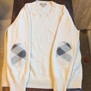 Burberry 100% cashmere sweater elbow patches XL